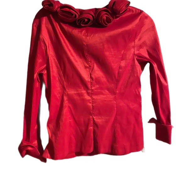 Red Ruffled Blouse - Picture 2 of 3